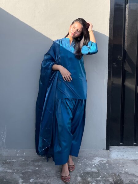 Teal Blue Three-Piece Set